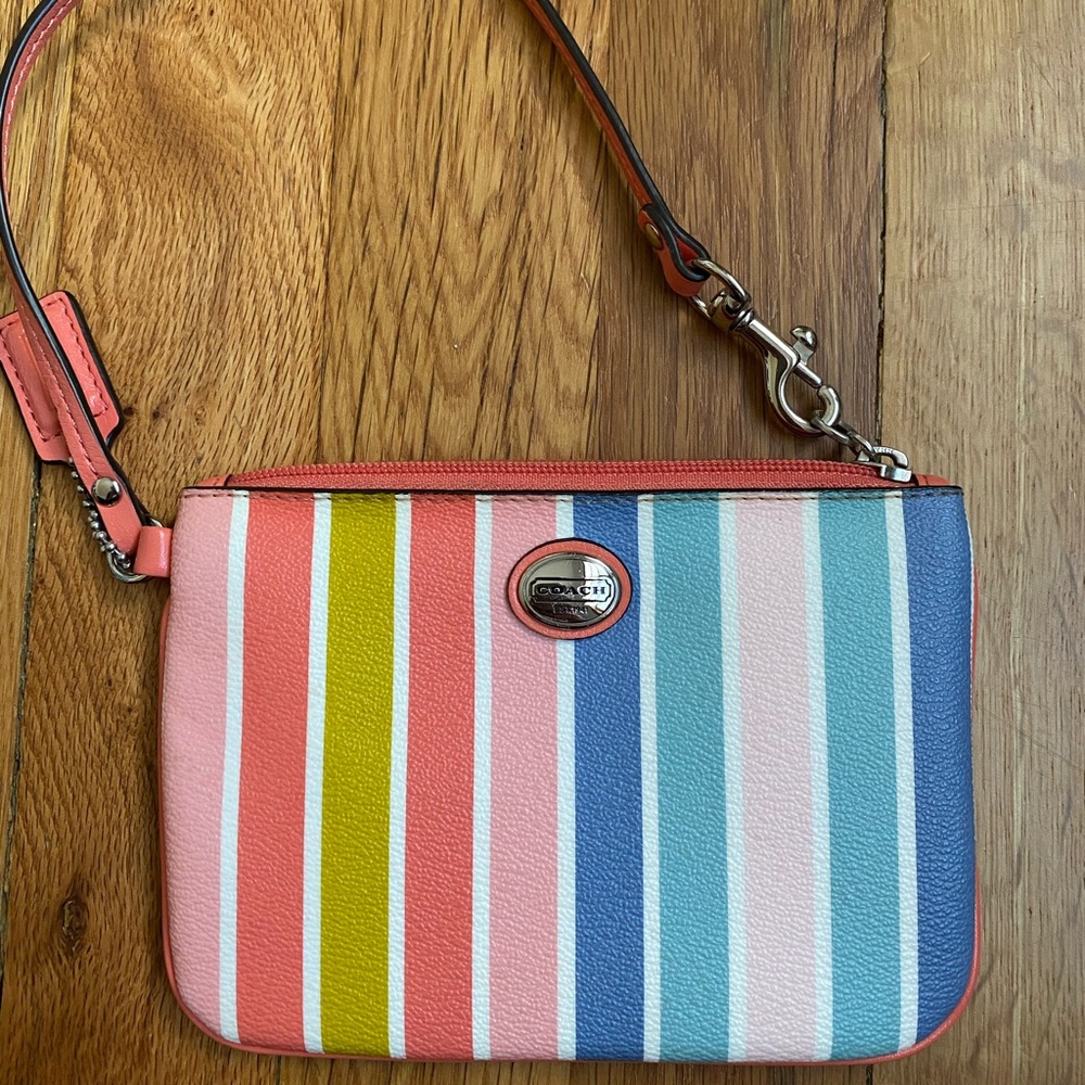 Coach Peyton multi-colored wristlet